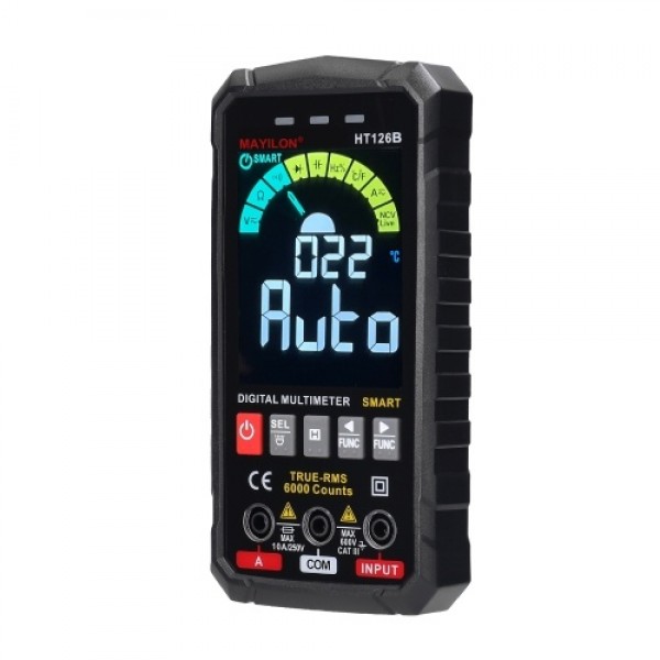MAYILON HT126B Handheld Portable Intelligent Digital Multimeter Large VA Screen Display 6000 Counts NCV True RMS Measurement wit