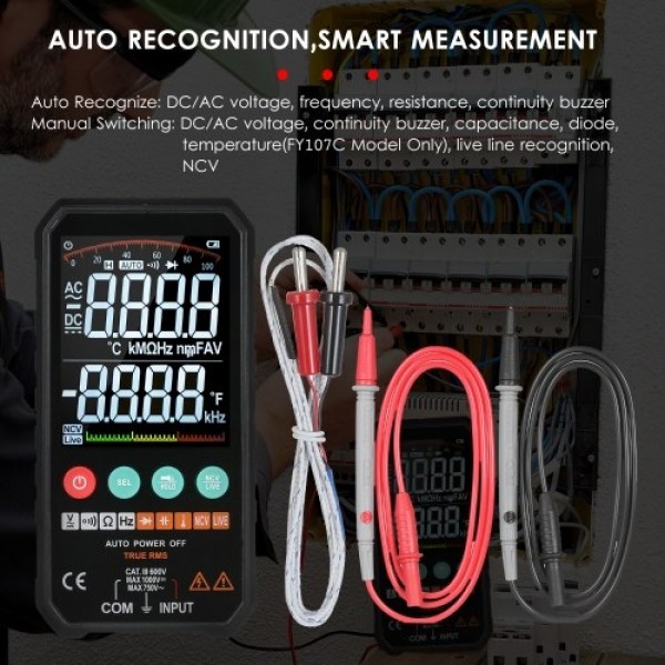 Super Slim Palm Size 3.3-inch LCD Digital Multimeter 6000 Counts True RMS Universal Meter