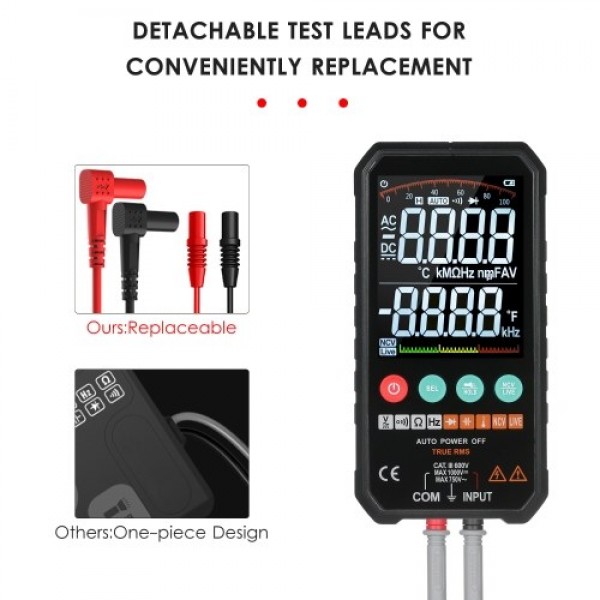 Super Slim Palm Size 3.3-inch LCD Digital Multimeter 6000 Counts True RMS Universal Meter