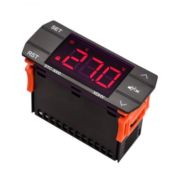 30A Digital Temperature Controller STC-3000 Intelligent Temperature Regulator AC 220V Refrigerator Thermostat Support Heating/Co