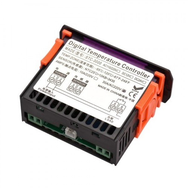 30A Digital Temperature Controller STC-3000 Intelligent Temperature Regulator AC 220V Refrigerator Thermostat Support Heating/Co