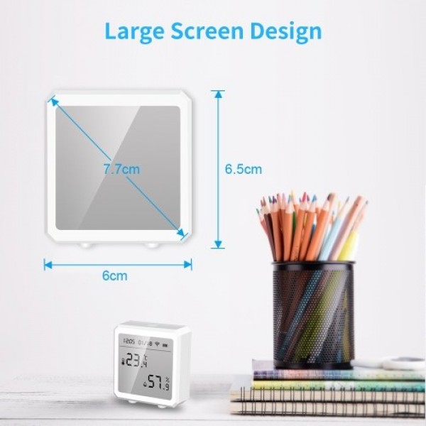 WiFi Thermometer Hygrometer Wireless Digital Indoor Temperature Gauge Humidity Monitor with Temperature -10℃-55℃ and Humidity 0%