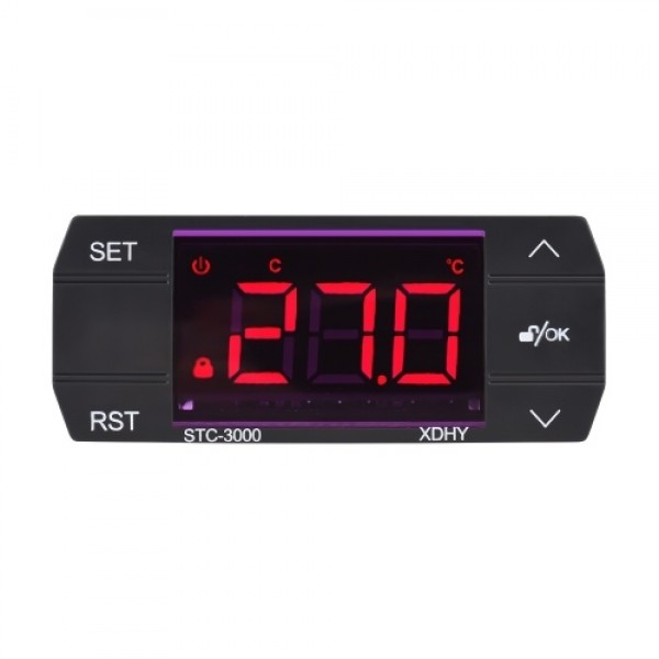 30A Digital Temperature Controller STC-3000 Intelligent Temperature Regulator AC 220V Refrigerator Thermostat Support Heating/Co