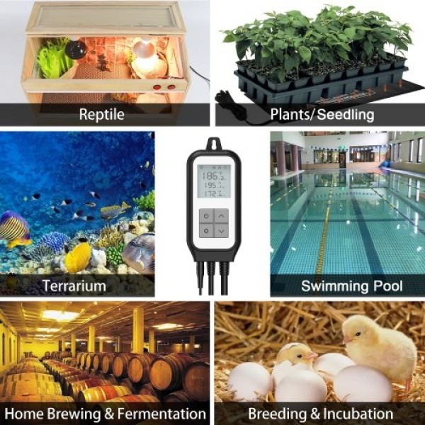Wifi Digital Temperature Controller Heating Cooling Outlet Smart Reptile Thermostat APP Remote Control Temperature Controlling S