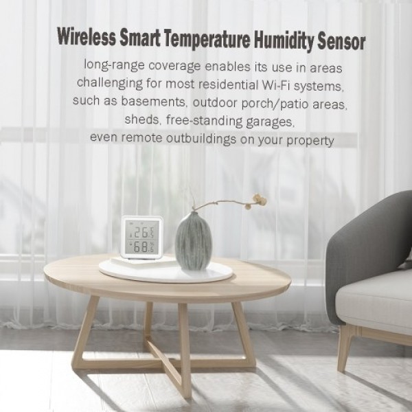 WiFi Smart Temperature Humidity Sensor Compatible with Alexa 230ft Super Long Range Wireless Digital Hygrometer