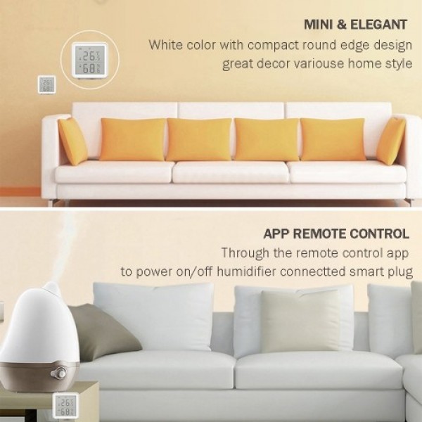 WiFi Smart Temperature Humidity Sensor Compatible with Alexa 230ft Super Long Range Wireless Digital Hygrometer