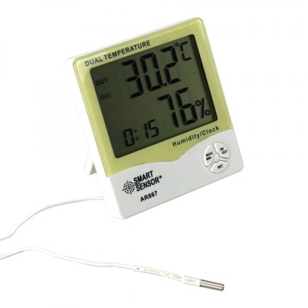 Smart Sensor AR867 LCD Digital Hygrometer Thermometer Dual Humidity Temperature Meter Indoor Outdoor Tester Weather Station with