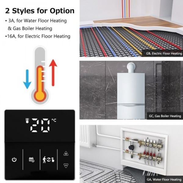 Wi-Fi Smart Thermostat 16A Digital Temperature Con...