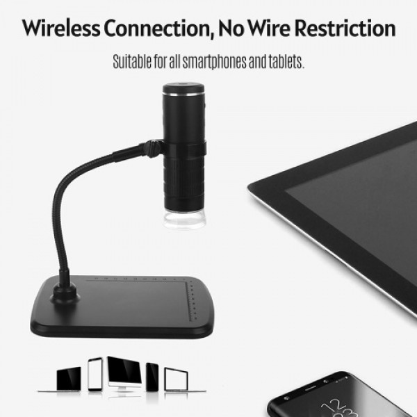 1000x Magnification Intelligent Digital Microscope Portable USB Rechargeable 2.0M Pixels High Clear PC &amp; WI-FI- Connection M