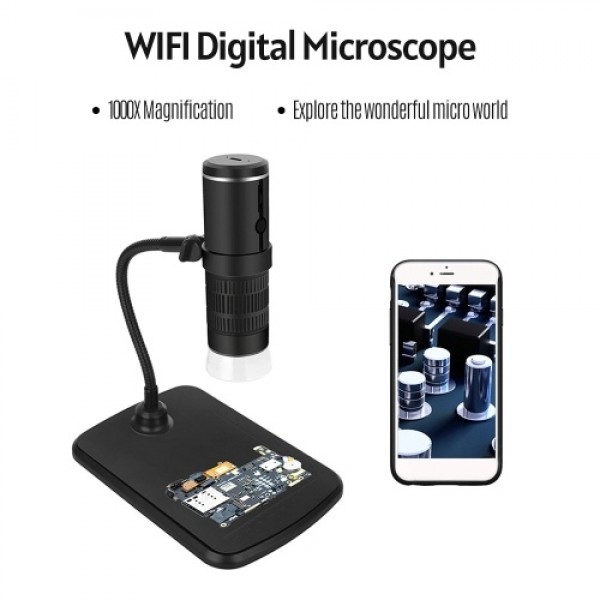 1000x Magnification Intelligent Digital Microscope Portable USB Rechargeable 2.0M Pixels High Clear PC &amp; WI-FI- Connection M