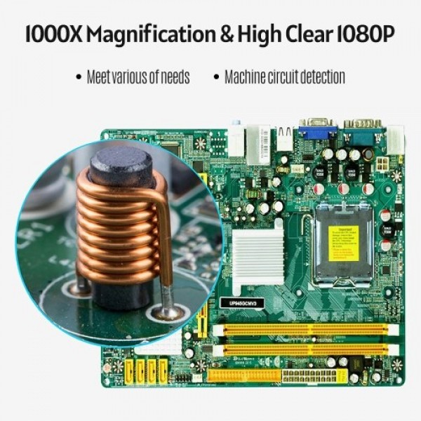 1000x Magnification Intelligent Digital Microscope Portable USB Rechargeable 2.0M Pixels High Clear PC &amp; WI-FI- Connection M