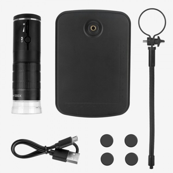 1000x Magnification Intelligent Digital Microscope Portable USB Rechargeable 2.0M Pixels High Clear PC &amp; WI-FI- Connection M