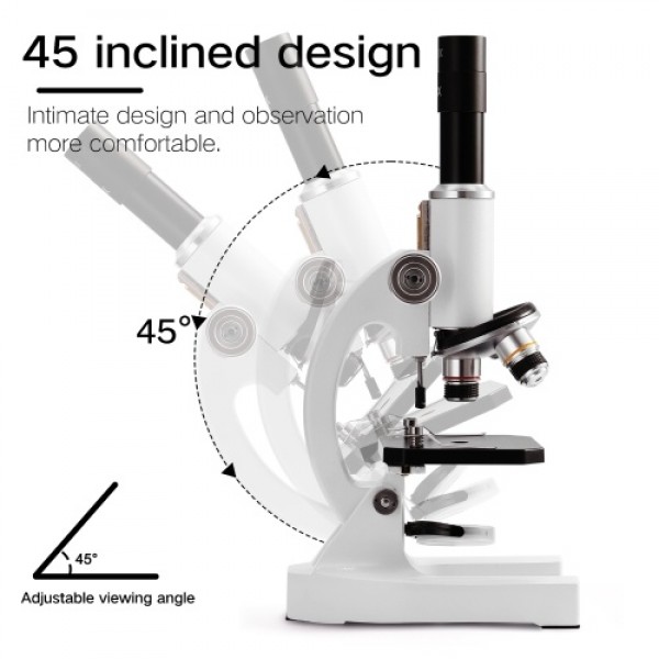 64X-2400X Monocular Optical Microscope Elementary School Children Science Experimental Biology Teaching Microscope Children Birt