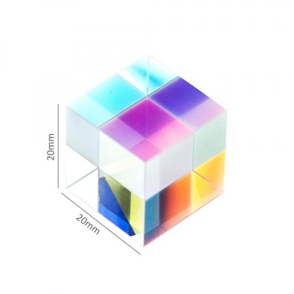 Optical Color Cube Prism 0.8 Inch for Option Multi-Color Toy and Desktop Decor Used for Physics Science Photography Decoration A