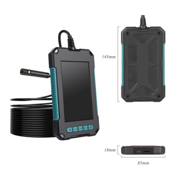 Handheld Endoscope 4.3 Inches IPS Screen 1080P High Definition IP68 Industrial Home Endoscopes with 9 LEDs 8mm Lens 2 Megapixels