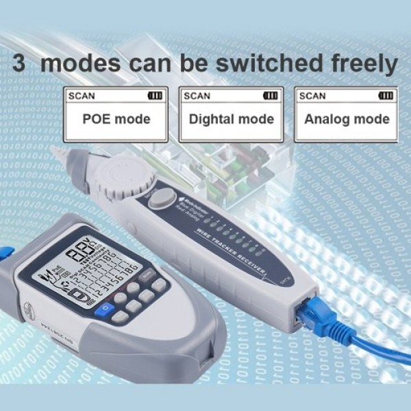 Handheld Portable Network Cable Tester LCD Large Screen Display Digital Wire Trackers Continuity Battery Voltage Polarity Checki