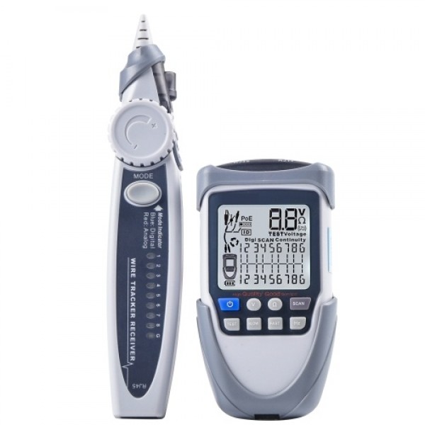 Handheld Portable Network Cable Tester LCD Large Screen Display Digital Wire Trackers Continuity Battery Voltage Polarity Checki