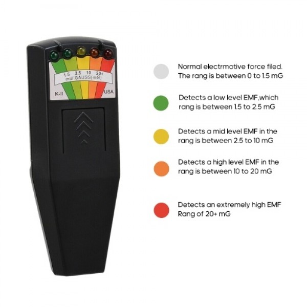 5 Led EMF Meter Magnetizing Field Detector Ghost Detecting Paranormal Equipment Tool Counter