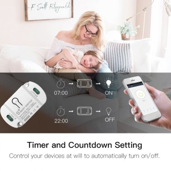Mini Wi-Fi Switch Module 10A Wi-Fi Intelligent Relay Light Switch APP Remote Control Voice Control DIY Breaker Module Home Appli