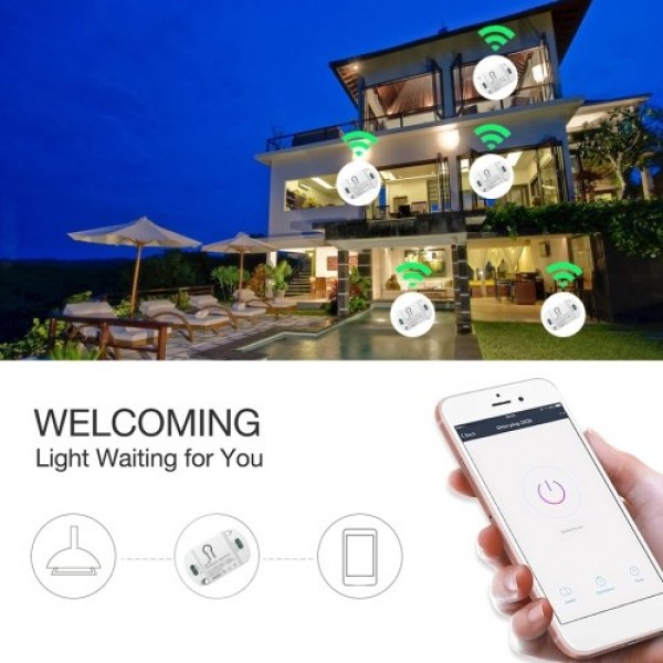 Mini Wi-Fi Switch Module 10A Wi-Fi Intelligent Relay Light Switch APP Remote Control Voice Control DIY Breaker Module Home Appli
