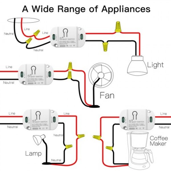 Mini Wi-Fi Switch Module 10A Wi-Fi Intelligent Relay Light Switch APP Remote Control Voice Control DIY Breaker Module Home Appli