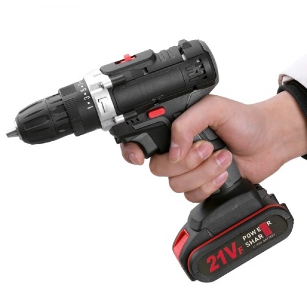 21V Multifunctional Electric Impact Cordless Drill High-power Lithium Battery Wireless Rechargeable Hand Drills Home DIY Electri