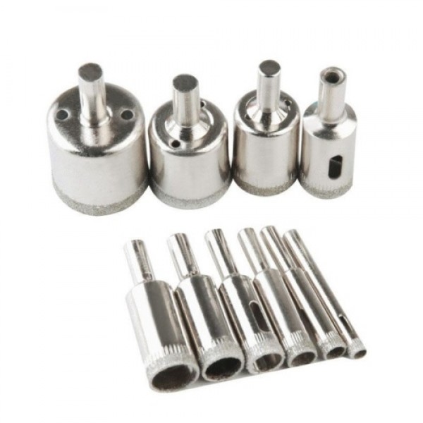 Diamond Drill Bit Set 10Pcs Hole Saw 6-32mm for Di...