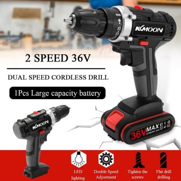 36V Multifunctional Electric Cordless Drill High-power Lithium Battery Wireless Rechargeable Hand Drills Brush Motor Home DIY El
