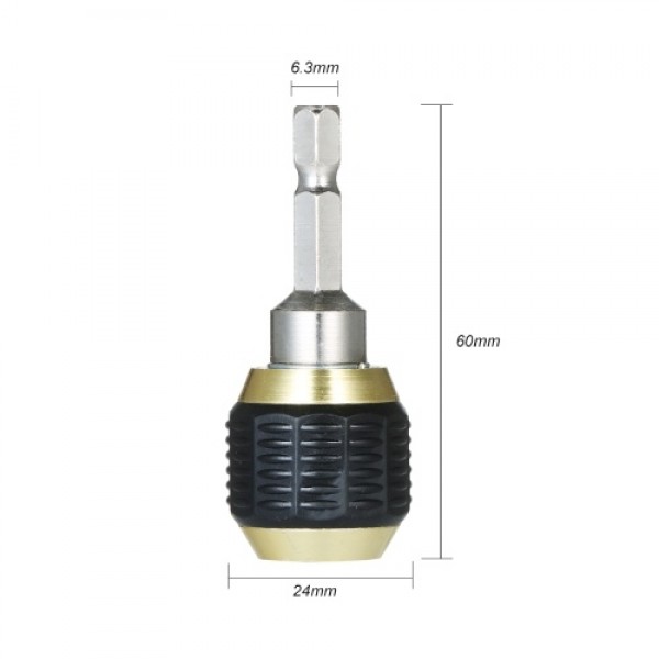 1/4 Hex Shank Quick Release Electric Drill Auto Lock Screwdriver Bit Holder 60mm Quick Change Shank Tool for Screws Nuts Drill D