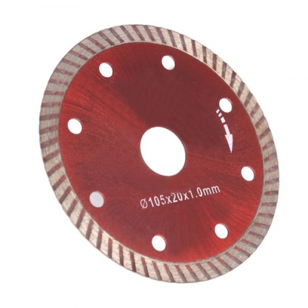 105*1.0*20mm Diamond Cutting Disc Saw Blade Continuous Turbo Diamond Blade with 8 Cooling Holes 20mm Inner Diameter Ceramic Inci