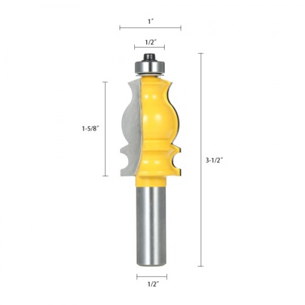 1/2" Shank Architectural Molding Router Bit Anti-kickback Mitered Trimming Milling Cutter Tool Carpenter Woodworking Tools