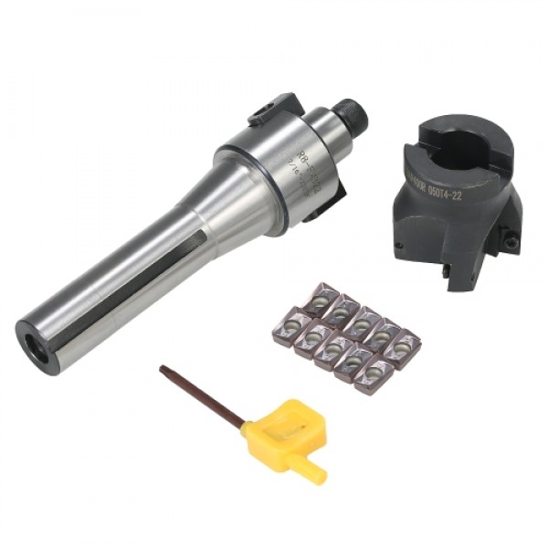 2" R8-FMB22 Shank Face Shell Mill Arbor + 400R 50MM CNC End Milling Cutter + 10pcs/box APMT1604 Carbide Inserts + T15 Wrench CNC