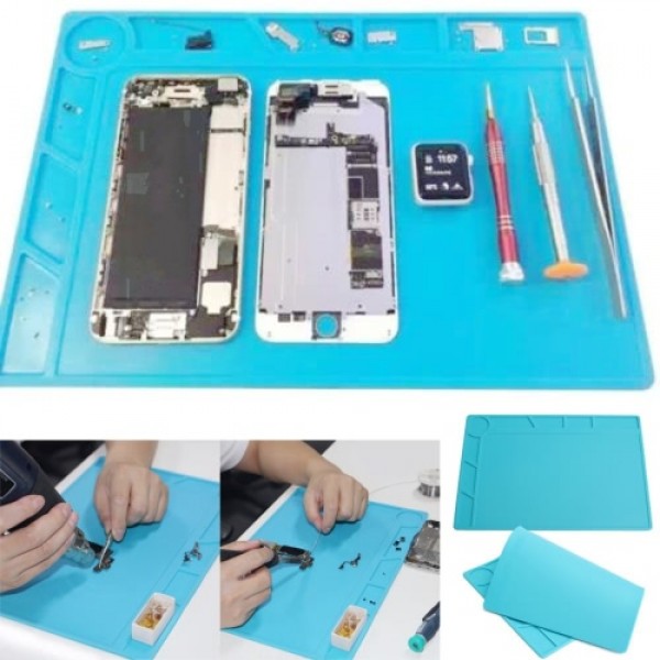 13.4 * 9.1 inch Silicone Heat Insulation Soldering Iron Maintenance Mat Electronics Disassembly BGA Soldering Repair Platform Pa