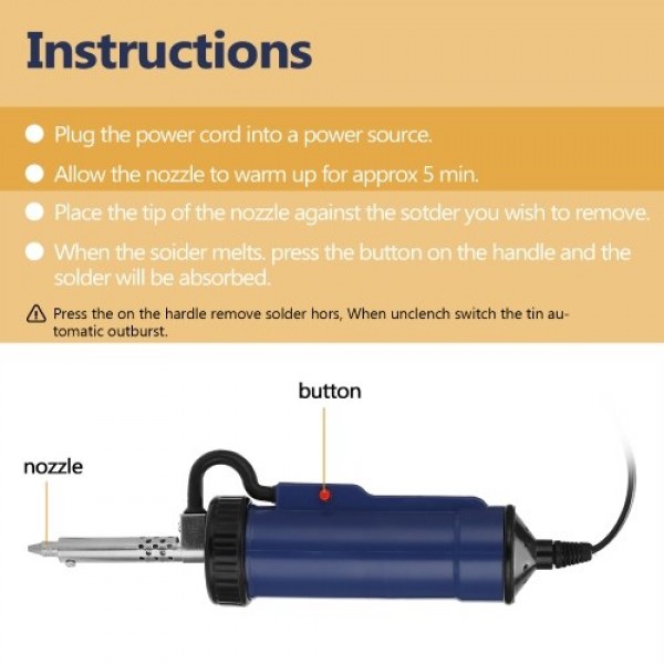 ADT03 Automatic Portable Electric Solder Tin Sucker Vacuum Soldering Remove Pump Desoldering Machine