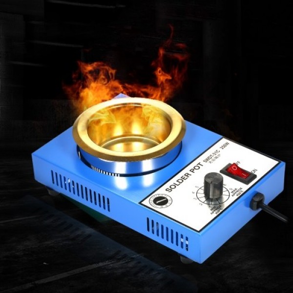 250W 220V 80mm 800g Mini Lead Free Soldering Pot Titanium Coating Stainless Steel Solder Pot Compact Temperature Adjustable Sold