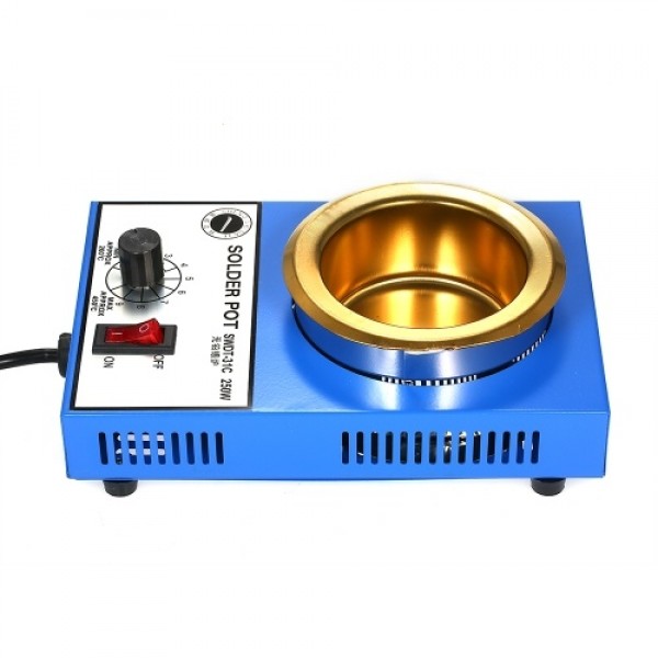 250W 220V 80mm 800g Mini Lead Free Soldering Pot Titanium Coating Stainless Steel Solder Pot Compact Temperature Adjustable Sold