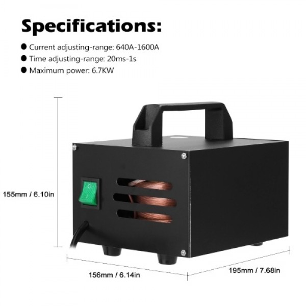 CX4500 Microcomputer Spot Welding Machine Set 20ms-1s Time Adjustable 640-1600A Current Adjustment for 0.25mm Nickel-clad Steel 