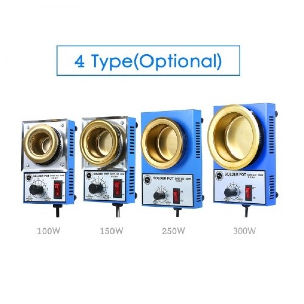 250W 220V 80mm 800g Mini Lead Free Soldering Pot Titanium Coating Stainless Steel Solder Pot Compact Temperature Adjustable Sold