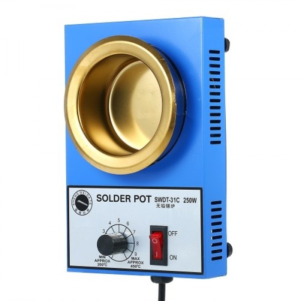 250W 220V 80mm 800g Mini Lead Free Soldering Pot Titanium Coating Stainless Steel Solder Pot Compact Temperature Adjustable Sold