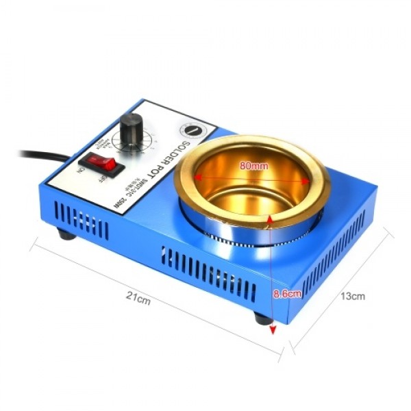 250W 220V 80mm 800g Mini Lead Free Soldering Pot Titanium Coating Stainless Steel Solder Pot Compact Temperature Adjustable Sold