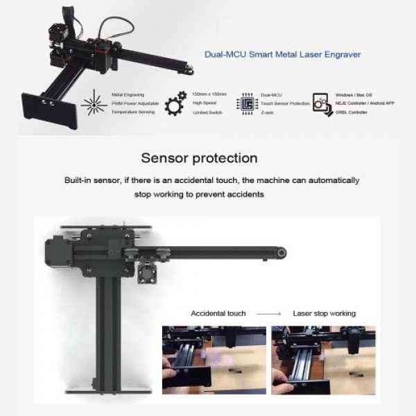 20W Desktop Laser Engraver Machine  DIY Laser Logo Mark Printer for Metal Engraving and Deep Wood Engraving