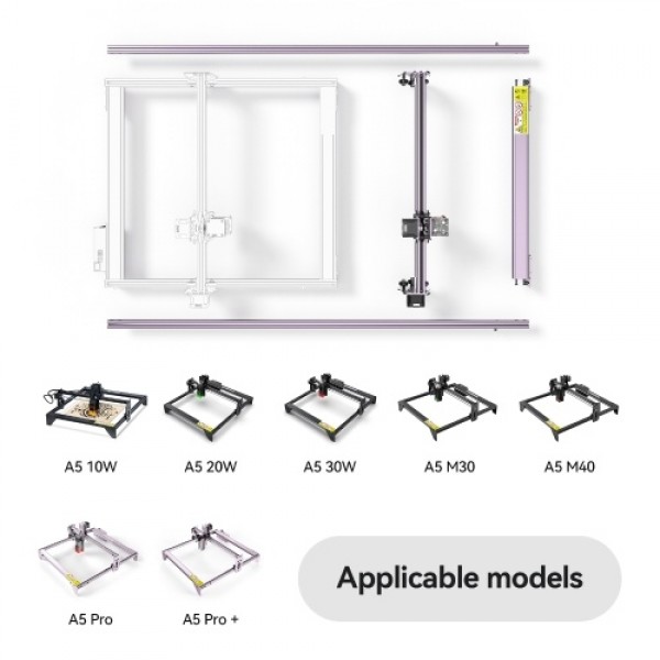 Original ATOMSTACK Laser Engraving Machine Engraving Area Y-axis Extension Kit Expand to 850x410mm for A5/X7/A10/S10 Series Engr