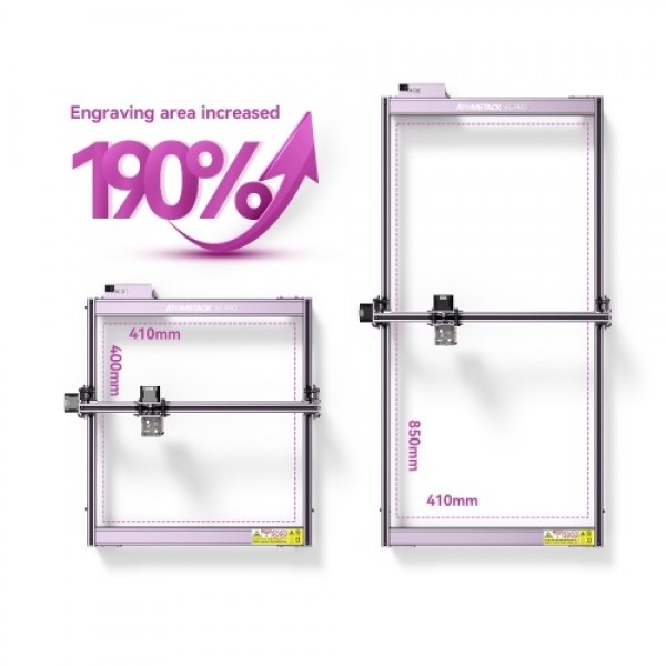 Original ATOMSTACK Laser Engraving Machine Engraving Area Y-axis Extension Kit Expand to 850x410mm for A5/X7/A10/S10 Series Engr