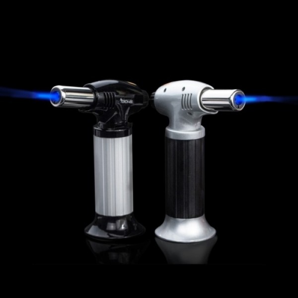 Metal Refillable Blow Torch Home Use Kitchen Portable Flames Adjustable Torch-Lighter Fire Maker with Safety Lock for Cooking/BB