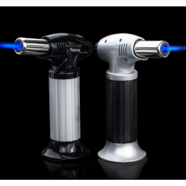 Metal Refillable Blow Torch Home Use Kitchen Portable Flames Adjustable Torch-Lighter Fire Maker with Safety Lock for Cooking/BB
