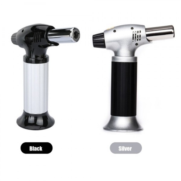 Metal Refillable Blow Torch Home Use Kitchen Portable Flames Adjustable Torch-Lighter Fire Maker with Safety Lock for Cooking/BB
