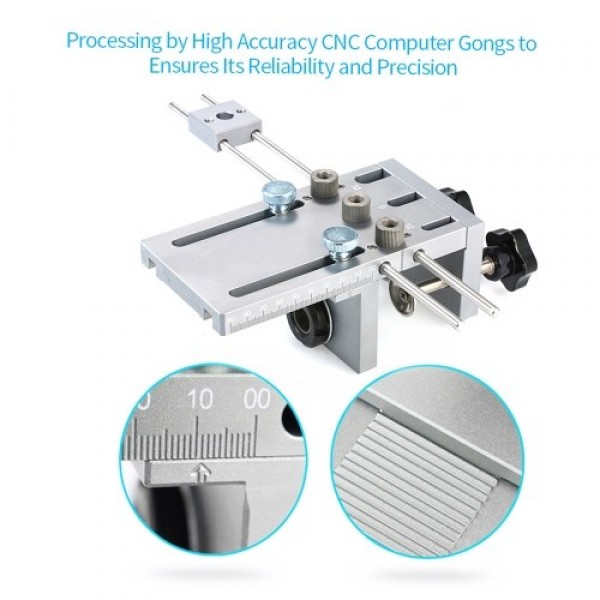 3-in-1 Punch Positioner with Clamp Punching Locator Hole Drill Punch Positioner Guide Locator Jig Dowelling Jig for Furniture Fa