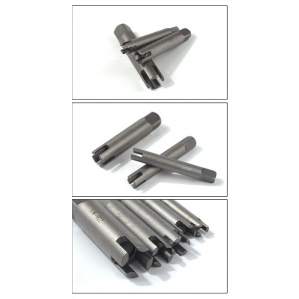 5 Pcs Tap Extractor 3/ 4 Flute Broken Head Screw Remover Stripped Screw Tap Extractor Set