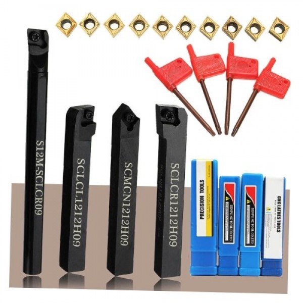 4PCS Lathe Turning Tool Holder + CCMT09T304 Carbid...