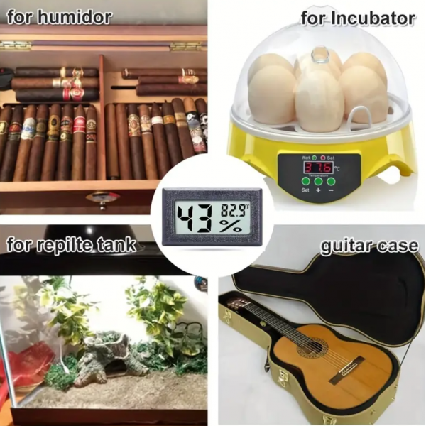 1pc Mini Digital Thermometer Hygrometer, Plastic Disposable Mini Digital Hygrometer, Indoor Temperature And Humidity Gauge Meter Monitor Fahrenheit (℉) For Home, Greenhouse, Jars